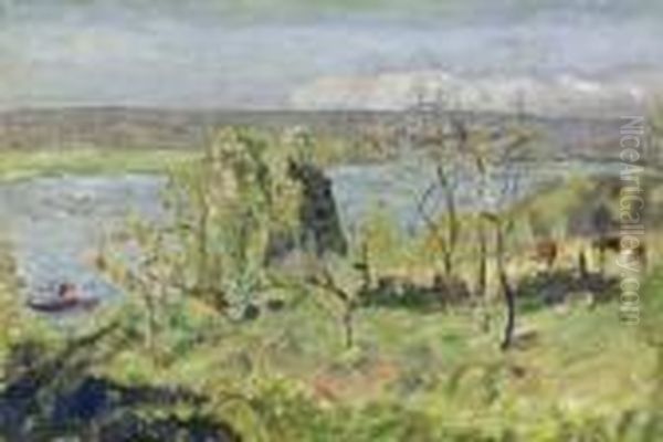 La Seine Bleue A Vernon Oil Painting by Pierre Bonnard