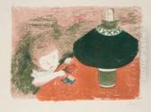 L'enfant A La Lampe (roger-marx, Bouvet 43) Oil Painting by Pierre Bonnard