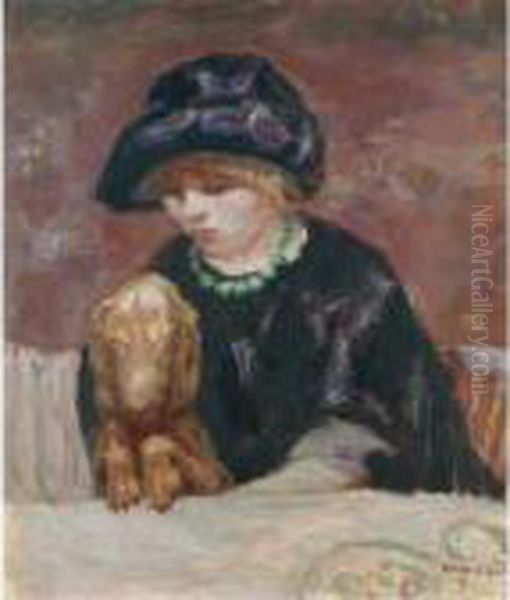 Property From A Private European Collection
 

 
 
 

 
 La Femme Au Basset Or Portrait De Marthe Bonnard Au Basset Oil Painting by Pierre Bonnard