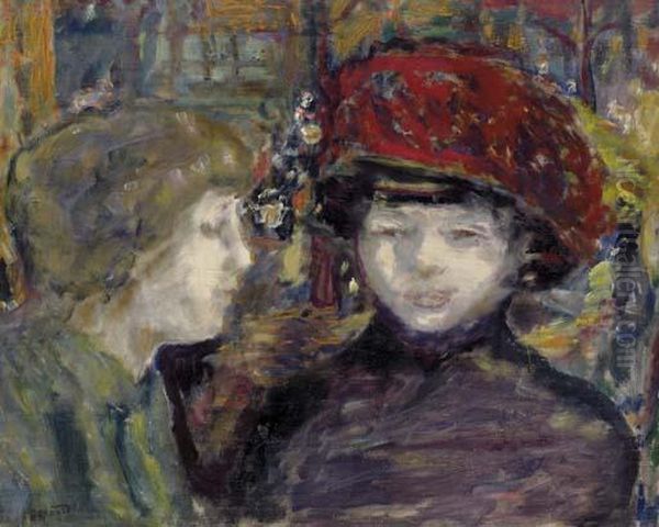 Dans La Rue, Deux Figures Oil Painting by Pierre Bonnard