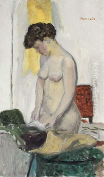 Nu Debout, De Profil Oil Painting by Pierre Bonnard