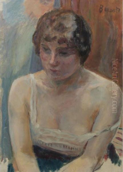 Jeune Femme A La Gorge Decouverte Oil Painting by Pierre Bonnard