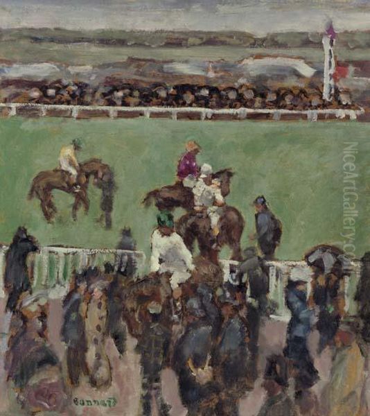 Aux Courses, Longchamp Oil Painting by Pierre Bonnard