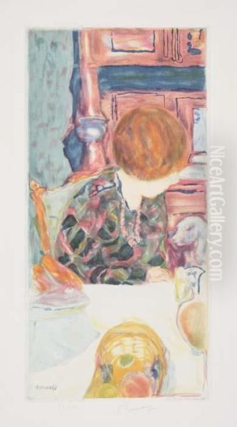 Femme Au Chien Oil Painting by Pierre Bonnard