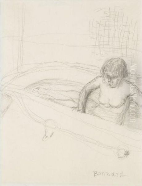 Marthe Dans Sa Baignoire Oil Painting by Pierre Bonnard