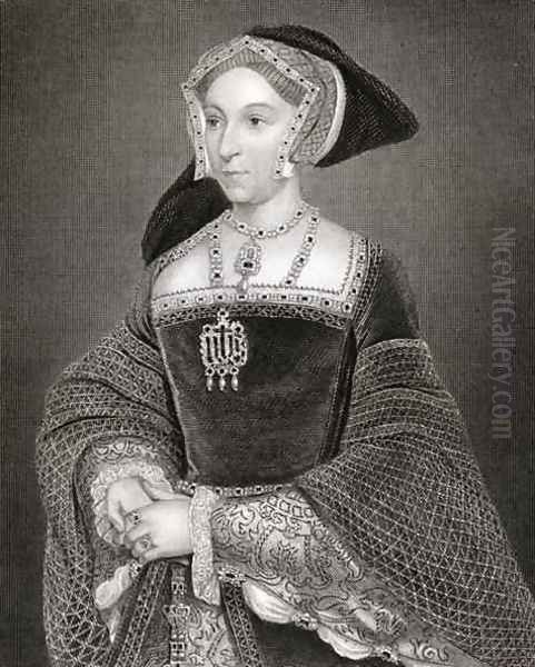 Portrait of Jane Seymour c 1509-37 from Lodges British Portraits Oil Painting by Hans Holbein the Younger