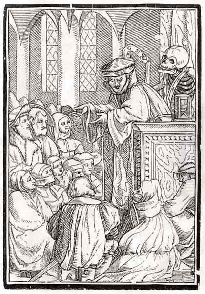 Death comes for the Preacher Oil Painting by Hans Holbein the Younger