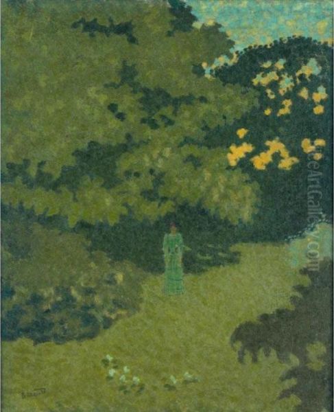 Femme En Robe Verte Au Jardin by Pierre Bonnard