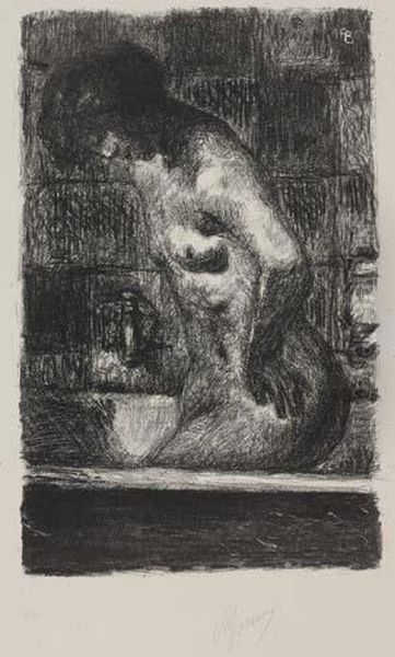 Femme Debout Dans Sa Baignoire Oil Painting by Pierre Bonnard