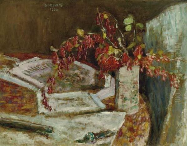 Bouquet De Fleurs Sur Une Table Oil Painting by Pierre Bonnard