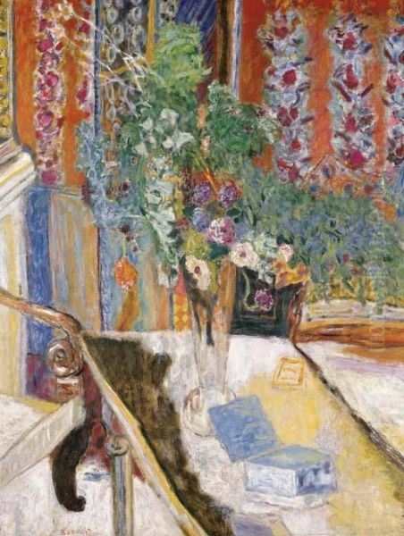 Interieur Avec Des Fleurs Oil Painting by Pierre Bonnard