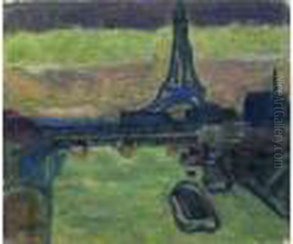 La Tour Eiffel Et La Seine, Circa 1906 Oil Painting by Pierre Bonnard