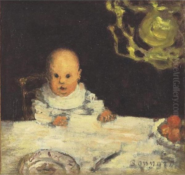 Enfant A Table (jean Terrasse) Oil Painting by Pierre Bonnard