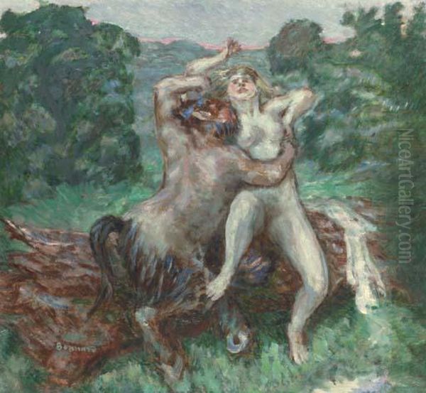 Faune Or La Nymphe Violee Or Pan Et La Nymphe Or L'apres-midi D'unfaune Oil Painting by Pierre Bonnard