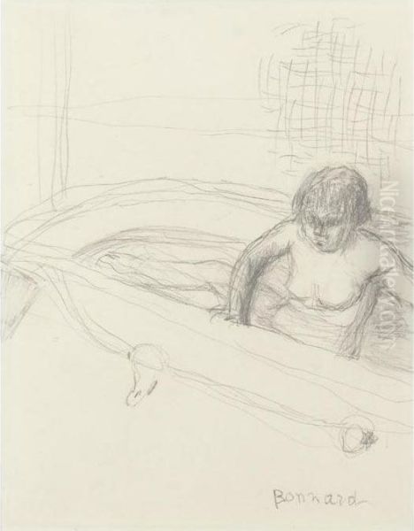 Femme Dans Sa Baignoire Oil Painting by Pierre Bonnard