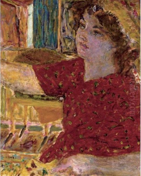 Jeune Femme Peignant Oil Painting by Pierre Bonnard