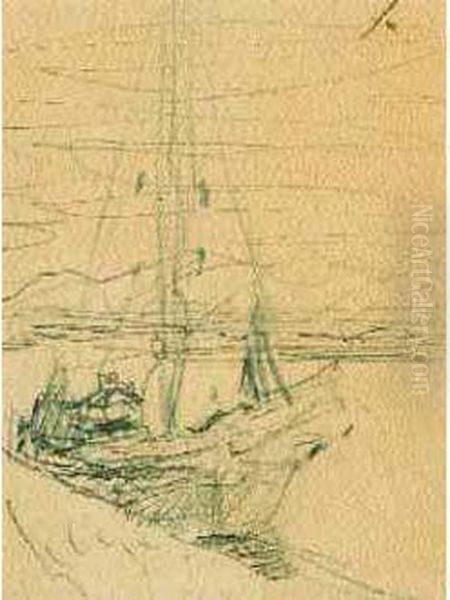 Bateau A Quai Oil Painting by Pierre Bonnard