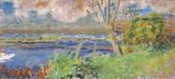 La Seine A Vernon Oil Painting by Pierre Bonnard