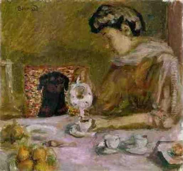 Cafe Oil Painting by Pierre Bonnard