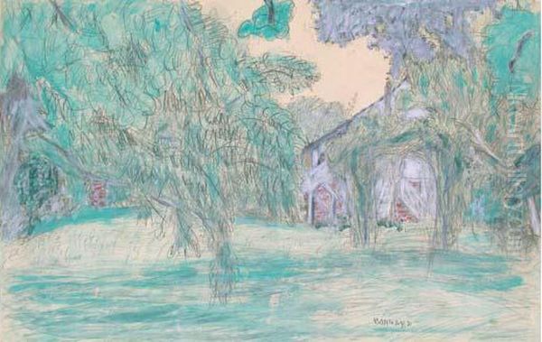 Vue Du Jardin, <ma Roulotte> A Vernonnet, Vers 1920 Oil Painting by Pierre Bonnard