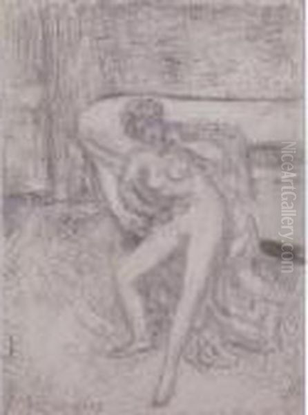 Femme Nue Oil Painting by Pierre Bonnard