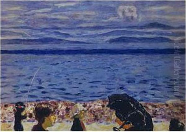 La Plage, Mer Bleue Oil Painting by Pierre Bonnard