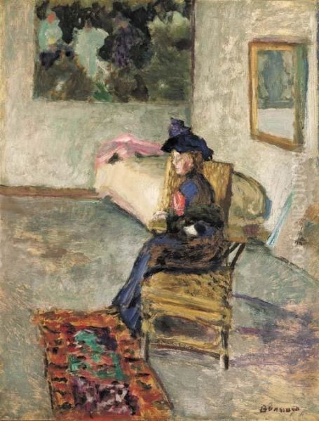 La Femme A La Rose Ou Femme Dans Un Interieur Oil Painting by Pierre Bonnard