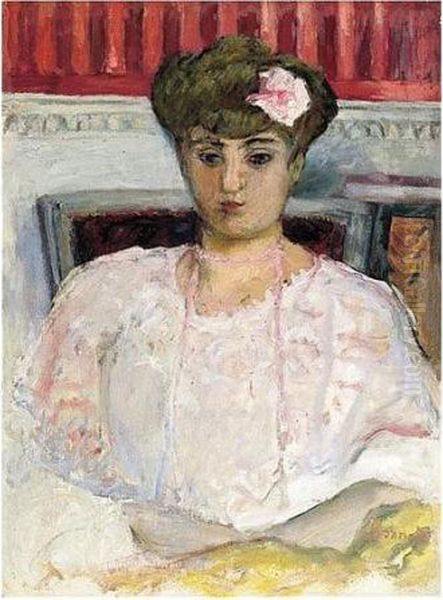 Misia Au Corsage Rose Oil Painting by Pierre Bonnard