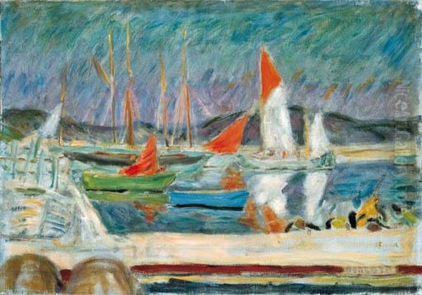 Bateaux Au Port, Le Cannet Oil Painting by Pierre Bonnard