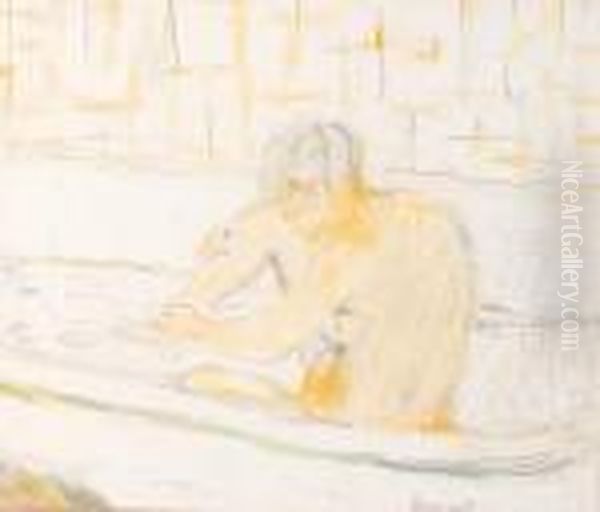 Femme Assise Dans Sa Baignoire, Roger-marx 78, Bouvet 115 Oil Painting by Pierre Bonnard