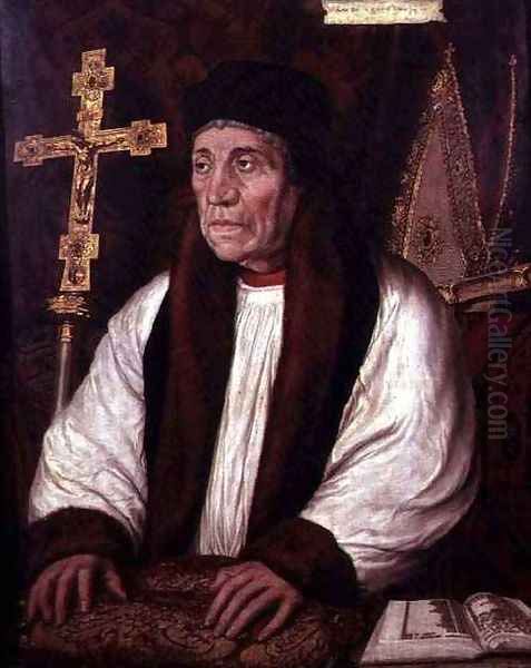 William Warham c 1450-1532 Archbishop of Canterbury Oil Painting by Hans Holbein the Younger