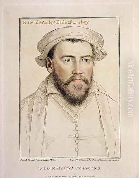 Edward Stanley Earle of Darby 1508-1572 Oil Painting by Hans Holbein the Younger