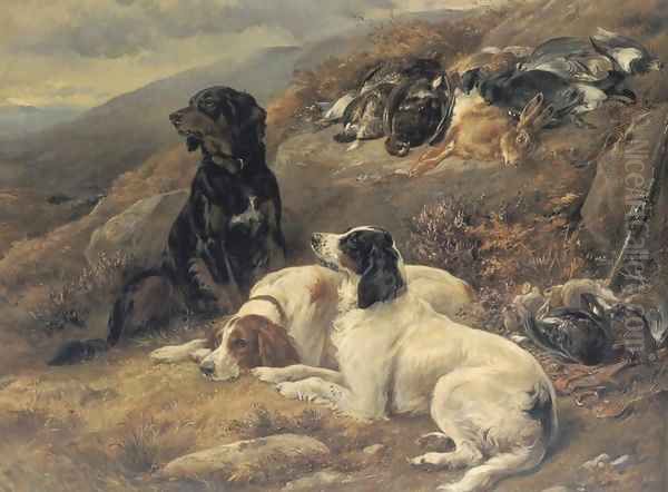 Setters with the Morning's Bag Oil Painting by James Hardy Jnr