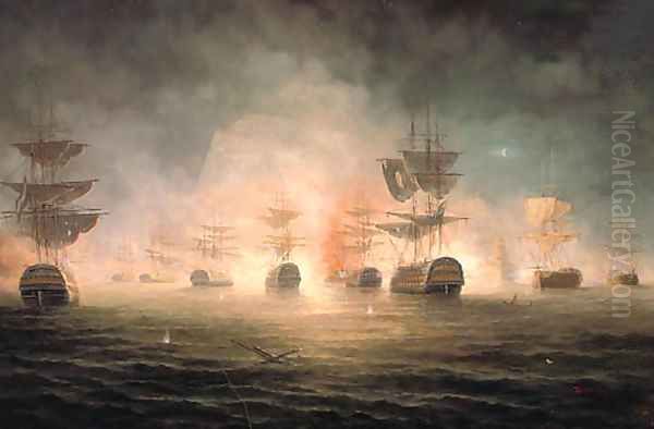 The Bombardment of Algiers, 1816 Oil Painting by James Hardy Jnr