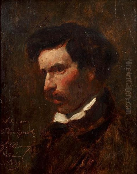 Portrait D'auguste Pequegnot (1819 1879) Oil Painting by Francois Bonvin