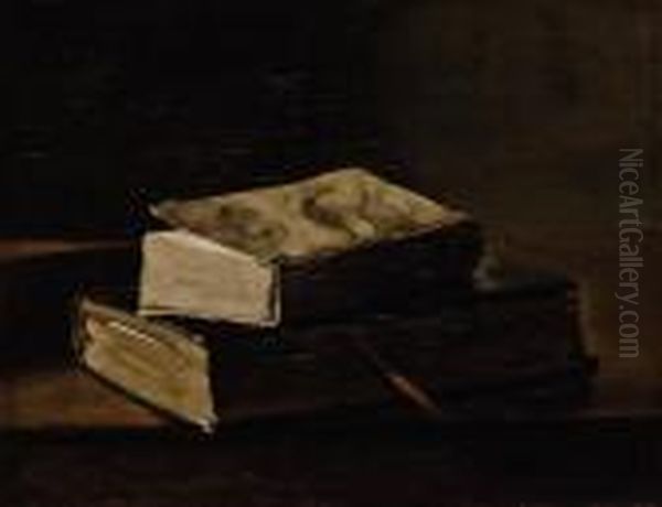 Nature Morte Aux Deux Livres Oil Painting by Francois Bonvin