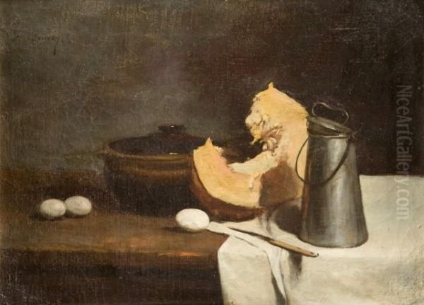 Nature Morte Au Potiron Et Aux Oeufs Oil Painting by Francois Bonvin