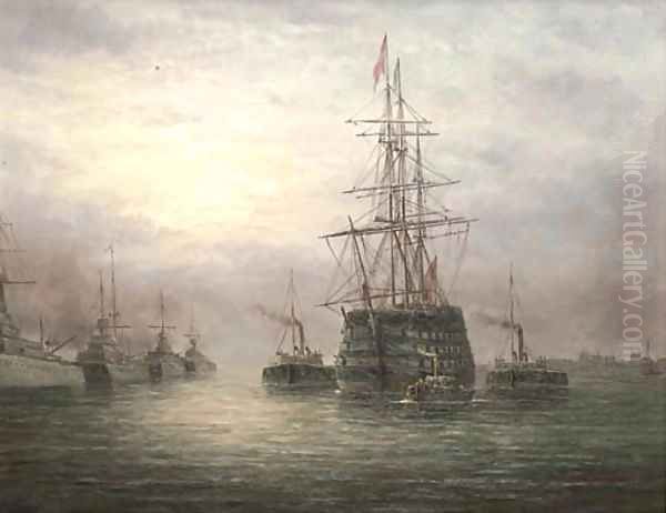 Saluting an old ally Oil Painting by James Hardy Jnr