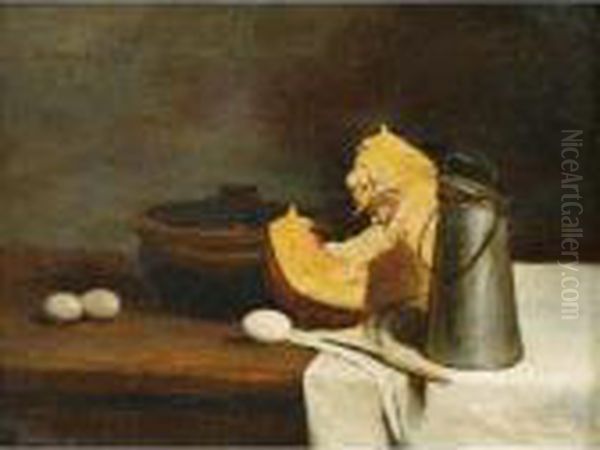 Nature Morte A La Citrouille Oil Painting by Francois Bonvin