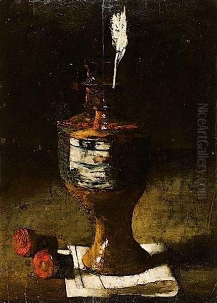 Nature Morte A L'encrier Oil Painting by Francois Bonvin