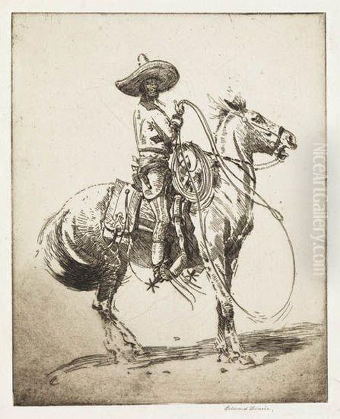 Mexican Vaquero Oil Painting by John Edward Borein