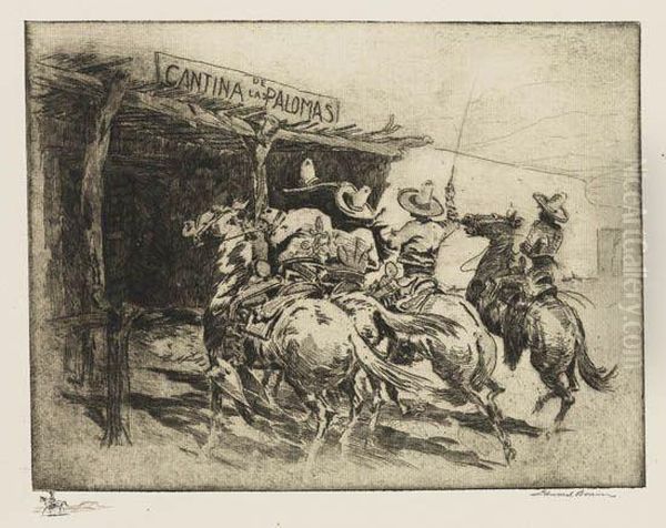 La Cantina De Las Palomas Oil Painting by John Edward Borein