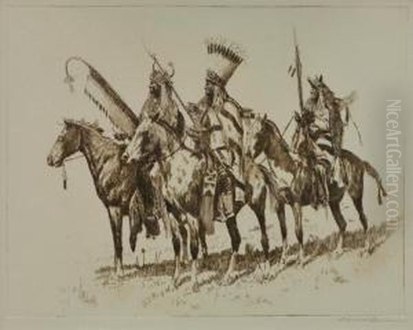 A Blackfoot Chief #2 Oil Painting by John Edward Borein