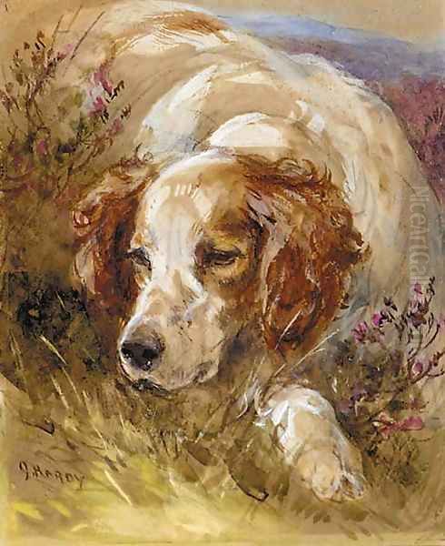 A setter Oil Painting by James Hardy Jnr