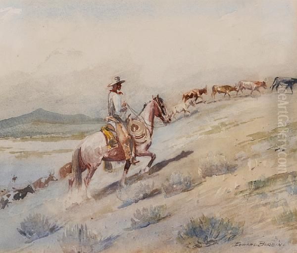 The Uphill Trail Oil Painting by John Edward Borein