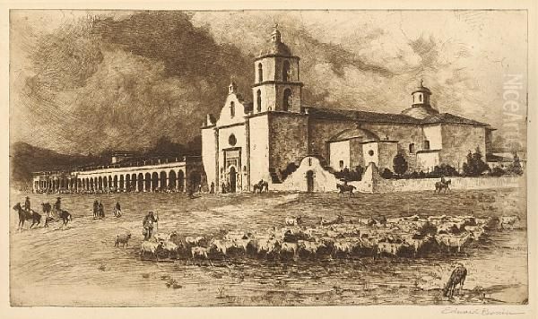 Arizona Roundup; The Last House Walpi;mission San Luis Rey, No. 1 Oil Painting by John Edward Borein