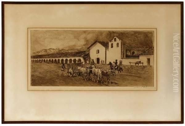 Mission Santa Ines, No. 2 Oil Painting by John Edward Borein