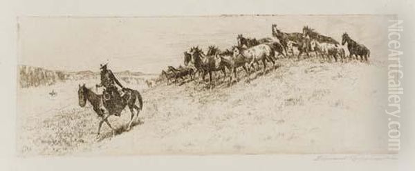 Saddle Bunch Oil Painting by John Edward Borein