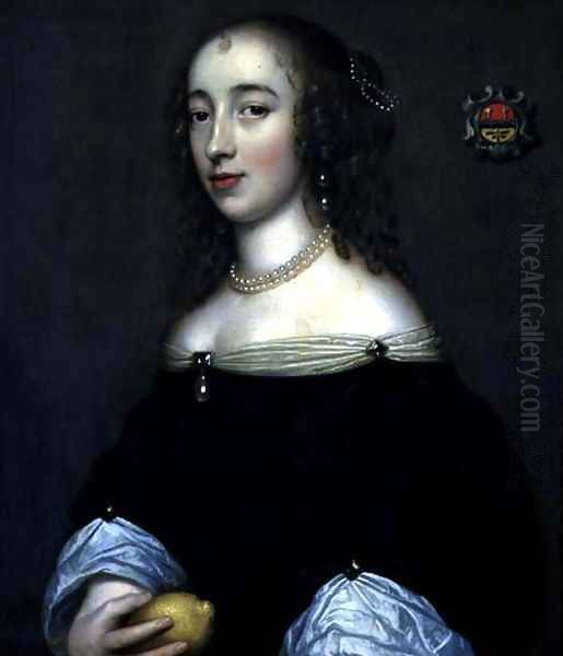 Portrait of a Lady possibly Margaret Lemon 1665 Oil Painting by Adriaen Hanneman