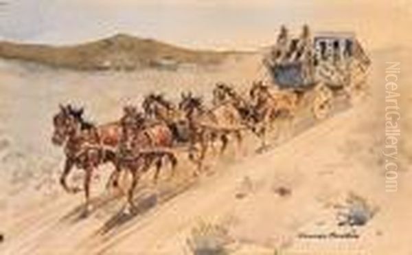 Overland Mail Oil Painting by John Edward Borein